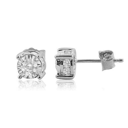 1 CT. T.W. Genuine White Diamond 14K Gold 6.2mm Stud Earrings