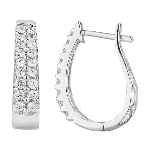 1 CT. T.W. GENUINE White Diamond 14K Gold 22.1mm Hoop Earrings