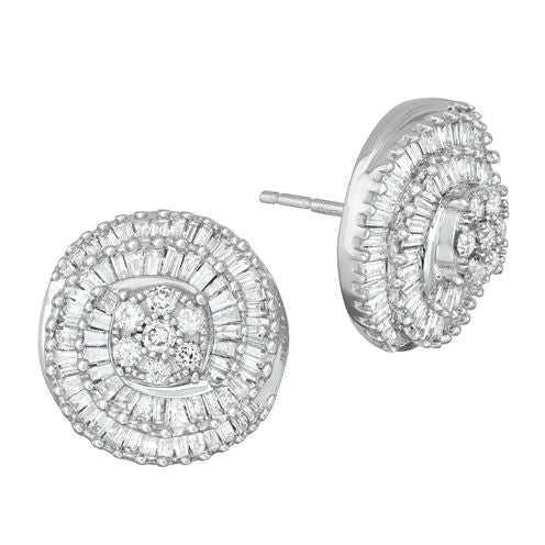 1 CT. T.W. Genuine White Diamond 10K Gold Stud Earrings