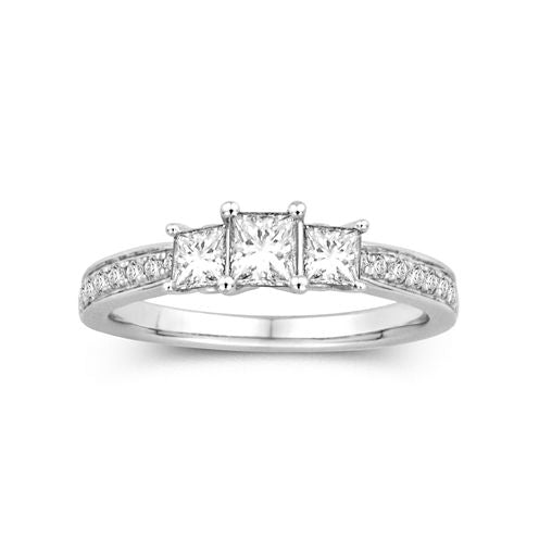 1 CT. T.W. Diamond 14K White Gold Princess-Cut Diamond Ring