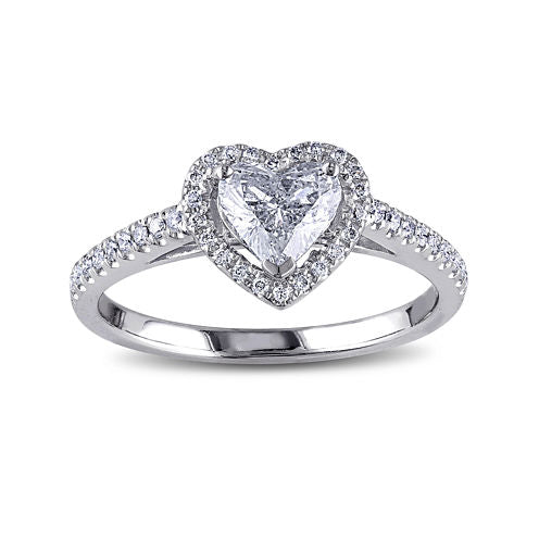 1 CT. T.W. Diamond 14K White Gold Heart Ring