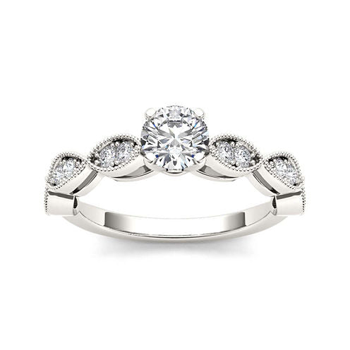 1 CT. T.W. Diamond 14K White Gold Engagement Ring