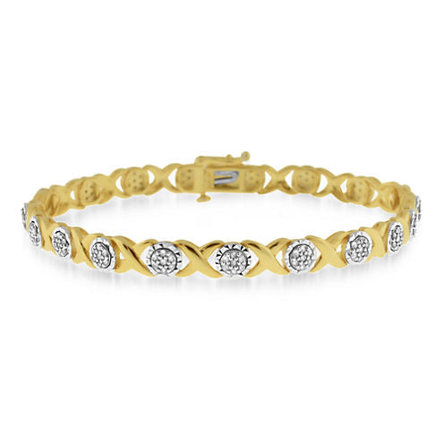 1 CT. T.W. Diamond 10K Yellow Gold Over Silver Bracelet