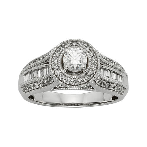 1 CT. T.W. Diamond 10K White Gold Bridal Ring