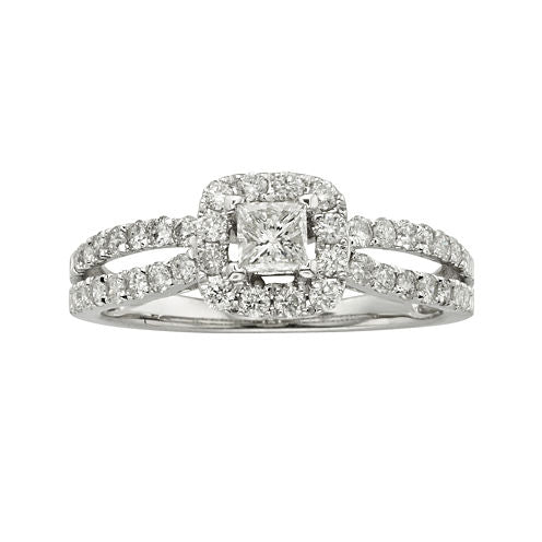 1 CT. T.W. Certified Diamond 14K White Gold Bridal Ring