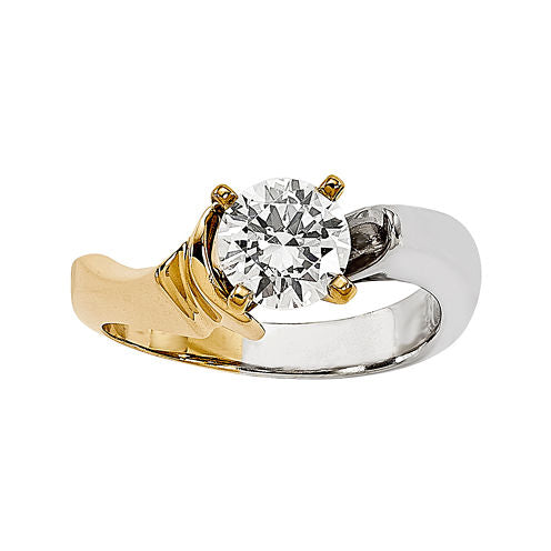 1 CT. Diamond 14K Two-Tone Gold Solitaire Ring