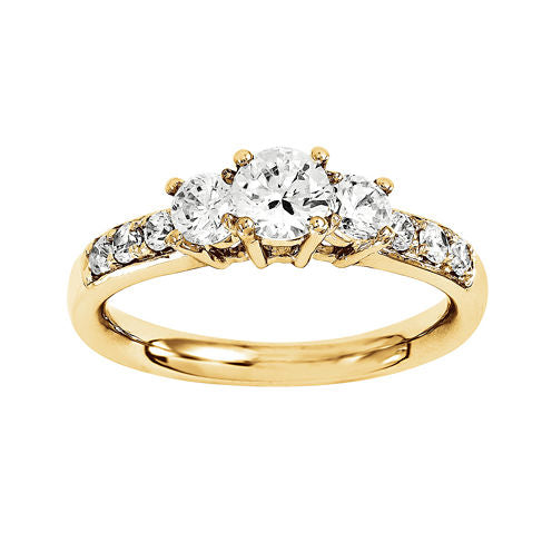 1 3/4 CT. T.W. Diamond 14K Yellow Gold 3-Stone Ring