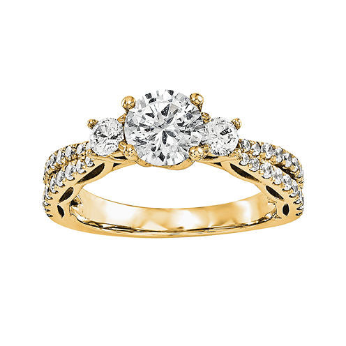 1 3/4 CT. T.W. Diamond 14K Yellow Gold 3-Stone Engagement Ring