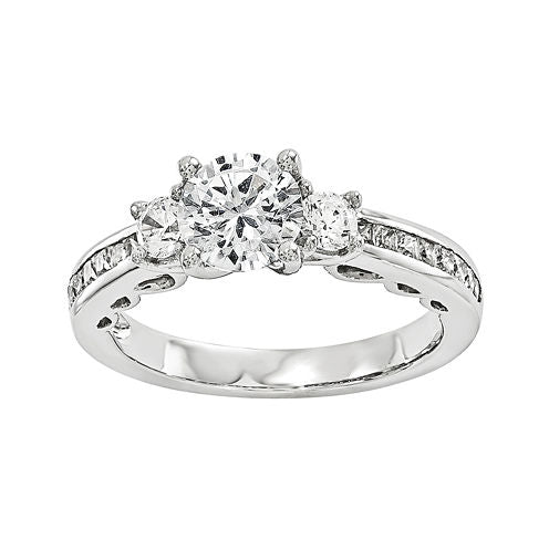 1 1/8 CT. T.W. Diamond 14K White Gold 3-Stone Engagement Ring