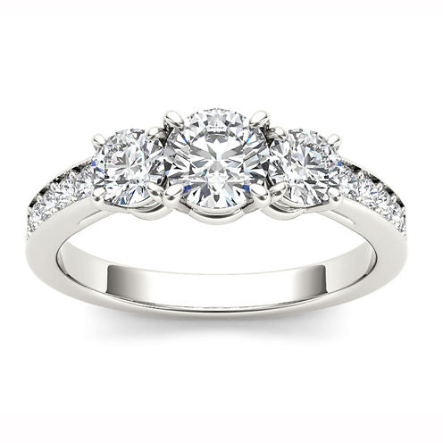 1 1/2 CT. T.W. Round White Diamond 14K Gold 3-Stone Ring