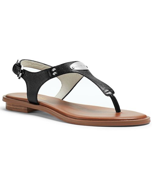 MK Plate Flat Thong Sandals