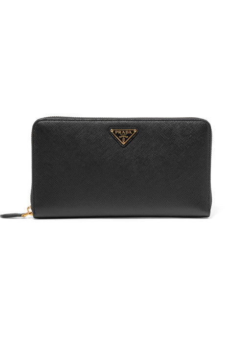 Travel textured-leather continental wallet