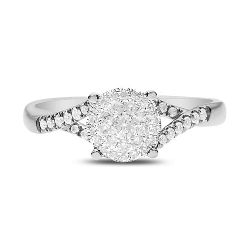 Womens 1/3 CT. T.W. Round White Diamond 14K Gold Engagement Ring