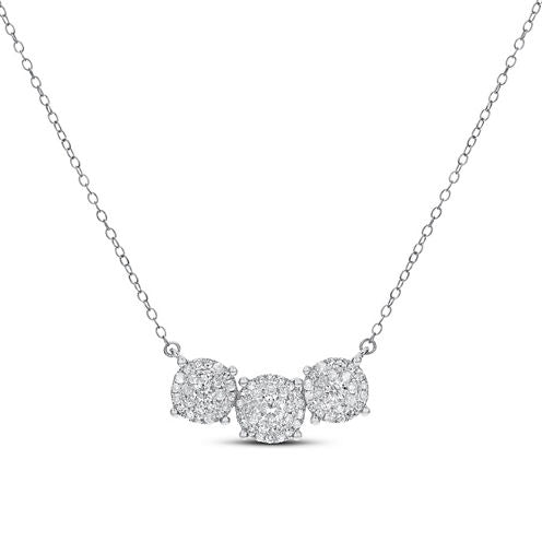 Womens 1/2 CT. T.W. White Diamond 14K White Gold Pendant Necklace