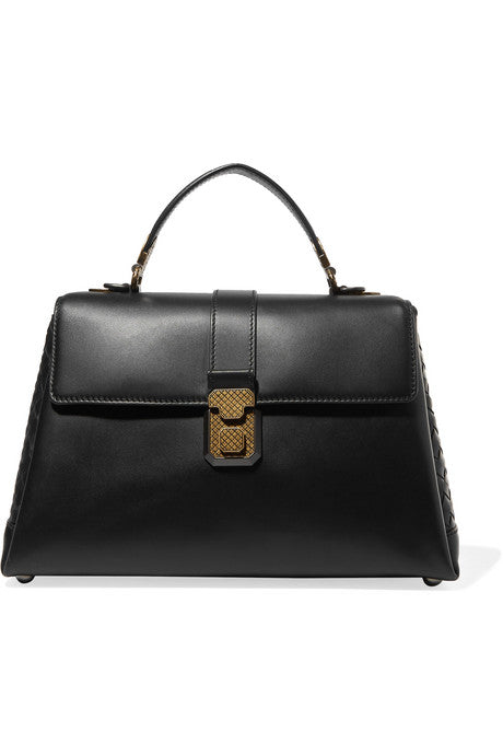 Piazza large intrecciato-paneled leather tote