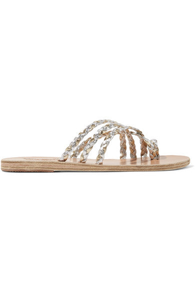 Amalia braided metallic leather sandals