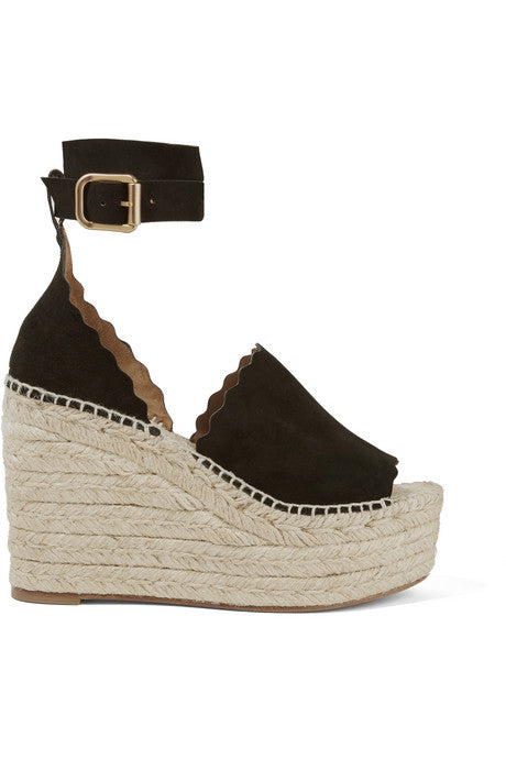 Lauren suede espadrille wedge sandals