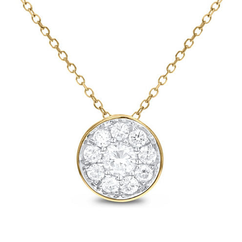 Womens 1/2 CT. T.W. White Diamond 14K Gold Pendant Necklace