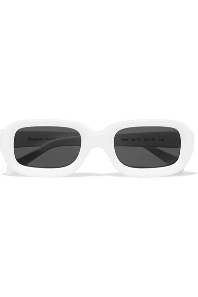 Vinyl square-frame matte-acetate sunglasses