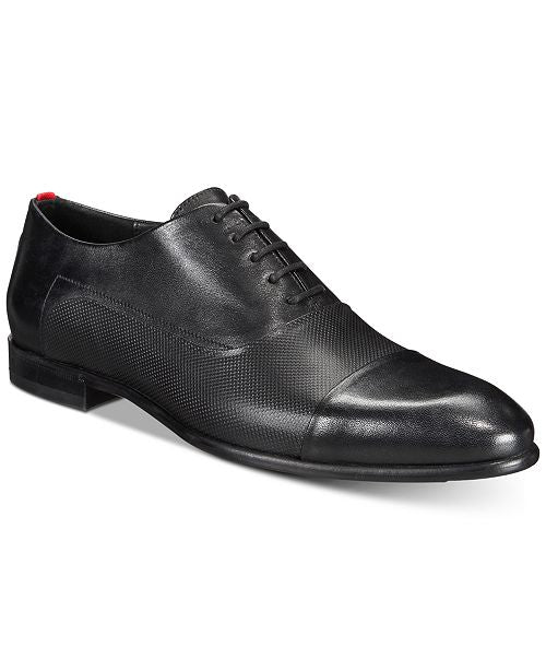 HUGO Men's Dress Appeal Cap-Toe Textured Oxfords